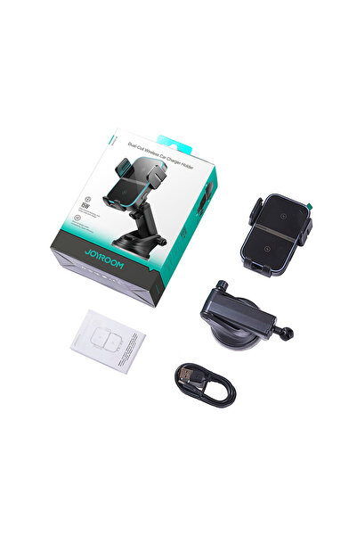 Joyroom Uchwyt na telefon z ładowarką indukcyjną na deskę rozdzielczą - czarny