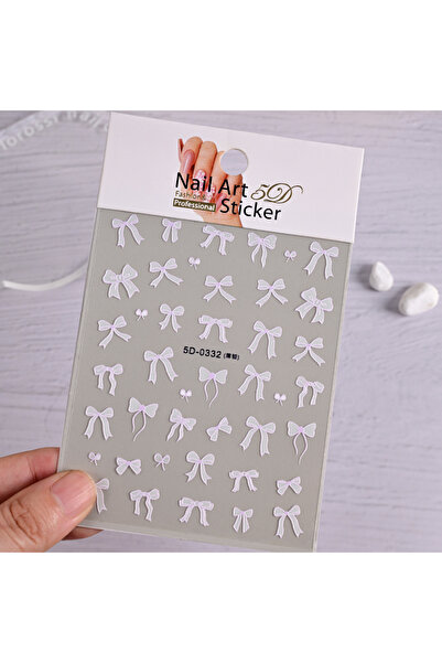 Choice NK5D-0332 قطعة واحدة من ملصقات أظافر خماسية الأبعاد باللونين الوردي وا...