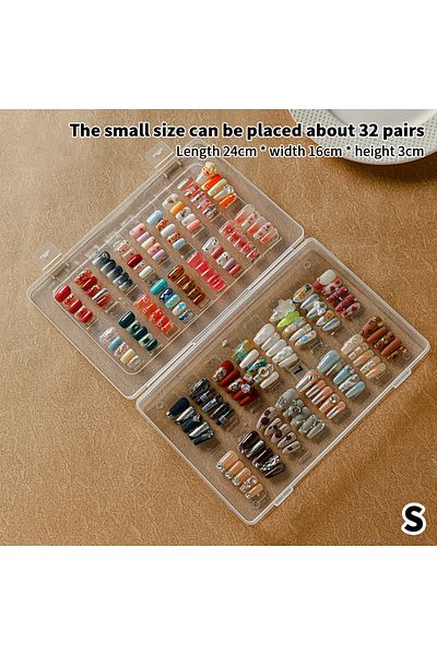 Choice S 1Pc Dustproof Large Capacity Nail Art Storage Box Wearable Nail Patch Display Board Box Transpare.