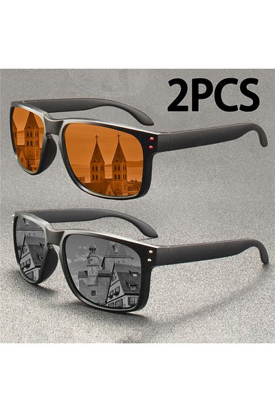 Choice C2 2PCS New Polarized Glasses Men Women Fishing Glasses Sun Goggles Camping Hiking Driving Eyewear
