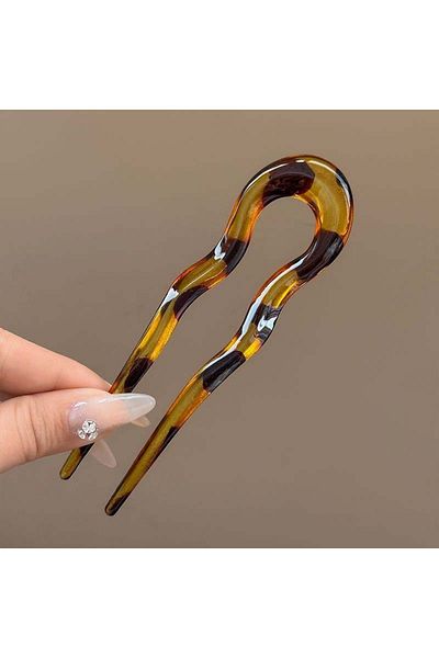 Choice 01 U-Shaped Hair Fork Fashion Tortoiseshell Acetate Hairpin Geometric Design Headwear Hair Sticks Wo