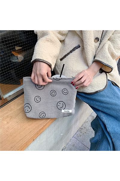 Choice GRAY Makeup Bag Large Checkered Cosmetic Bag Capacity Travel Toiletry Bag Cute Makeup Brushes Aesthe