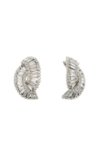 Choice Silver white Stonefans Braided Geometric Ear Clip Earrings No Piercing for Women Temperament Bling R