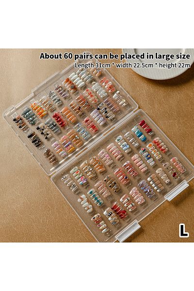 Choice L 1Pc Dustproof Large Capacity Nail Art Storage Box Wearable Nail Patch Display Board Box Transpare.
