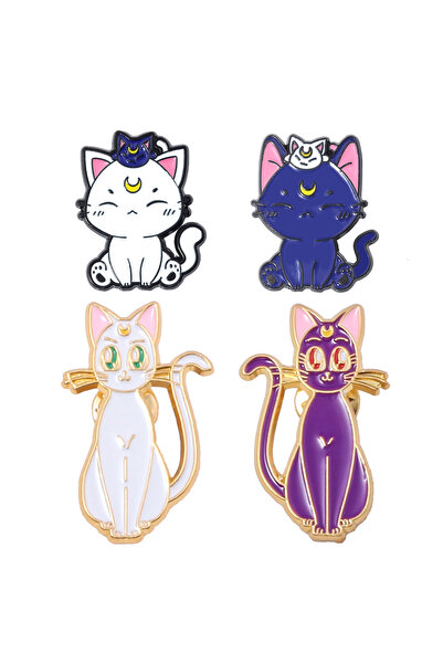 Miniso 11 قطعة من بروش أنمي عصري باللون الذهبي الوردي لشخصية كرتونية تسوكينو ...