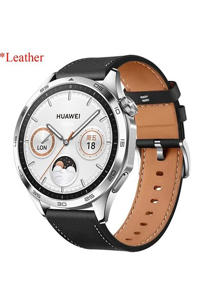 CAOWTAN 22mm Universal Black 22mm 20mm Premium Leather Strap For HUAWEI WATCH GT 5 46mm 5Pro GT 3 GT2 Pro 46