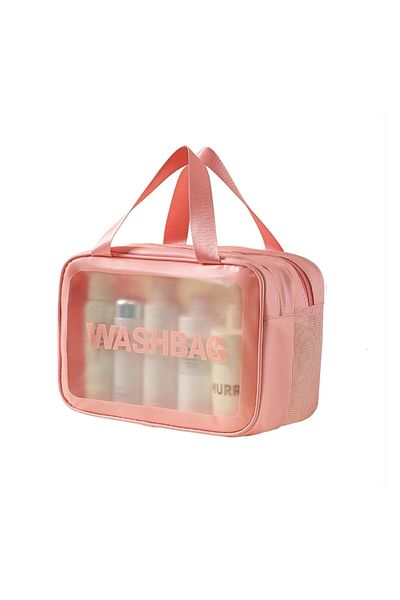 Choice L Pink Cosmetic Bag Large Capacity Dry and Wet Separation Organizer Travel Cosmetics Bag Waterproof