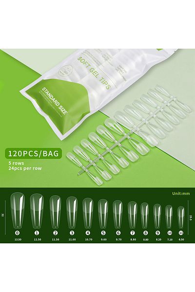 Choice 120pcs 09 120pcs/bag Ballet False Nail Fully Transparent Acrylic Nails Set Press on Nails Tips Mixed