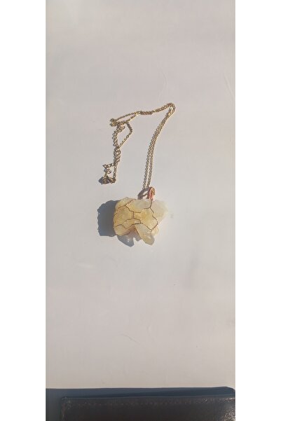 DM ONLINE قلادة من الحجر الطبيعي باللون الأصفر الفاتح من الكريستال السيلينيت ...