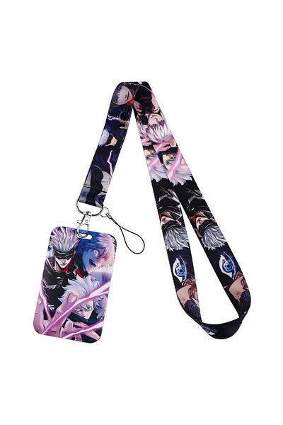 Choice 1 Gojo Satoru Credential Holder Japanese Anime Lanyard Neck Strap for Key ID Card Phone Straps Badg.