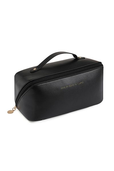Choice Black PU Fashion and Convenient Makeup Bag, Travel Storage Bag, Large Capacity Toilet Bag, Hand Boos