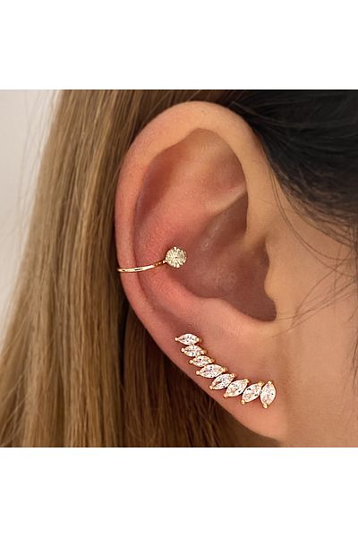 Choice RAM13540 Bohemian NO Piercing Crystal Rhinestone Ear Cuff Earrings For Women Wrap Stud Clip Earrings