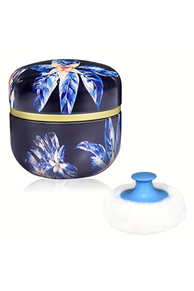 Choice4 Dark Blue Makeup Puff and Powder Container for Body Dusting Powder Ca...