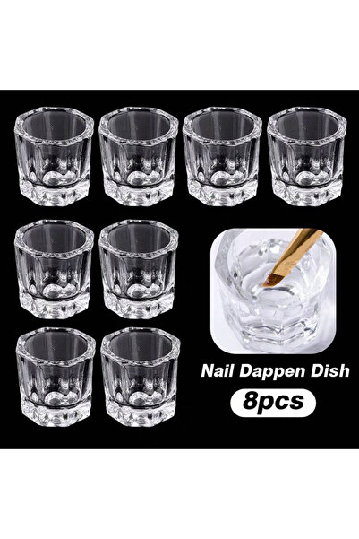 Choice 8 قطع من أكواب طلاء الأظافر الصغيرة المصنوعة من الكريستال الزجاجي الشف...