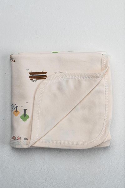 elite by seba Water Green Unisex Baby Blanket with Teddy Bear 100% Cotton