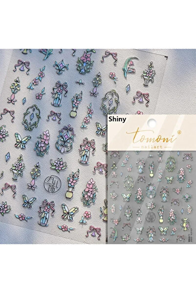 Choice TO4168 قطعة واحدة ملصق أظافر زجاجي ثلاثي الأبعاد عالي الجودة بتصميم شب...