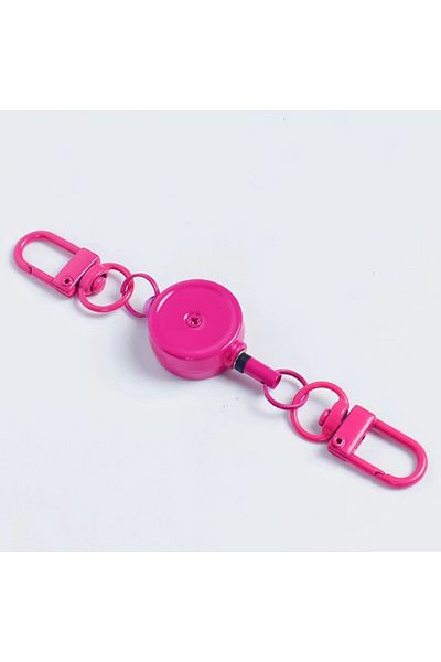 Choice Rose Red Retractable Badge Key Holder Holder Badge Reel Anti-theft Metal Easy-to-pull Buckle Rope El
