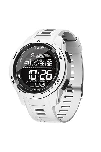 Choice WHITE SMAEL 8105 Digital Watches Sports LED Wristwatches Men's 50m Waterproof Watch Digital Light St