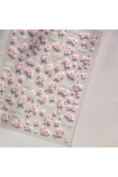 NAILFYOU ملصق أظافر TO4872 بتصميم زهور الكرز المزهرة من ساكورا ليفينج، بتلات الربيع، 5D، فن الأظافر، ناعم