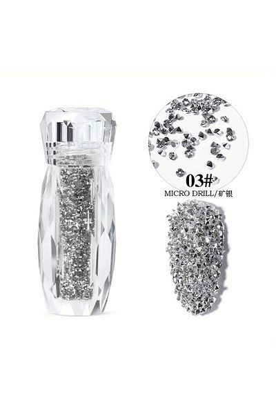 Choice 03 Glitter Caviar Nails Rhinestones Fairy Micro Crystal Beads 3D AB Crystal Nail Art Accessories DIY