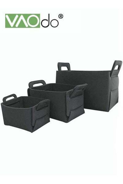 VAODO 3-Pack Felt Storage Basket Foldable Multifunctional Clothes Organizer Dirty Laundry Storage Box