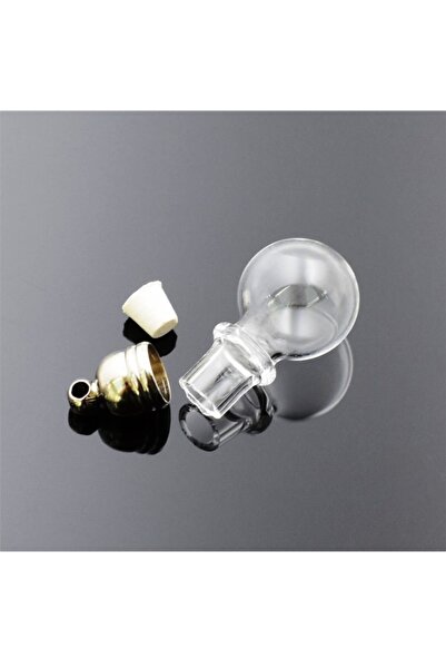 Liva Mini Cam Şişe Kolye Ucu (Metal Kapaklı ve Sızdırmaz Tıpalı) Boş Mini Dilek Şişesi Kolye Ucu - 1 Adet