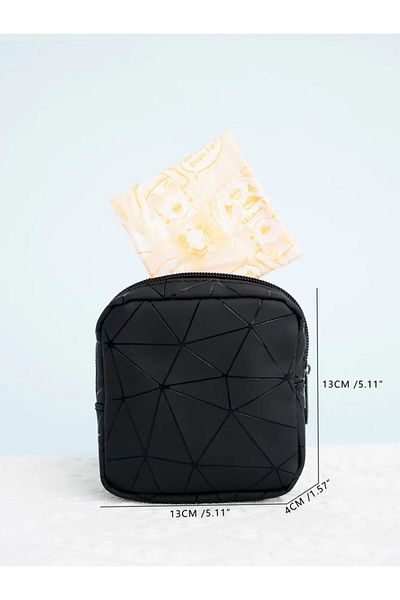Choice black PU Leather Waterproof Organizing Bag, Jewelry Bag, Portable Monthly Bag, Women's Outdoor Sanit