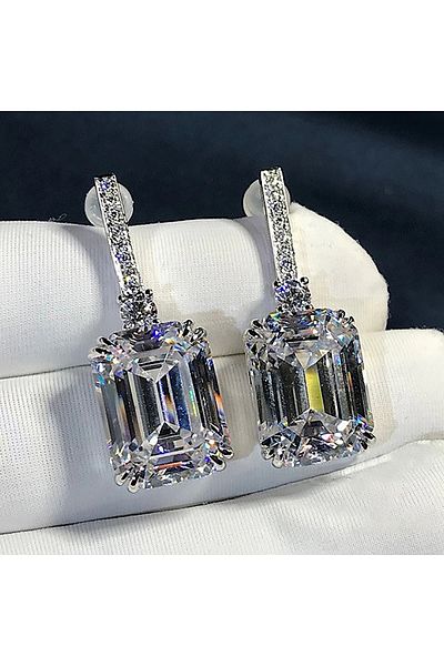 Choice E1432 Huitan 2021 Hot Women's Earrings with Square Crystal AAA Cubic Zirconia Fashion Wedding Engage