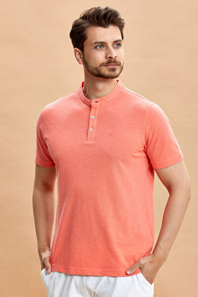 SMILE Pahoa Coral Cotton Judge Collar T-Shirt