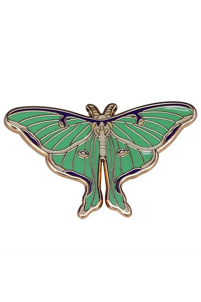 Choice Light Yellow Gold Color Lunar Butterfly Luna Moth Enamel Brooch Pins Badge Lapel Pins Brooches Alloy