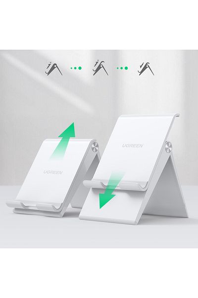 Ugreen Suport pliabil pentru telefon și tabletă cu înălțime reglabilă, alb