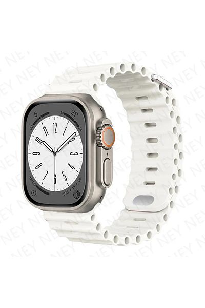 Choice 42-44-45mm 49mm 46mm 2 white Ocean strap For Apple Watch Ultra 2 Band 49mm 9 8 7 45mm 41mm Silicone