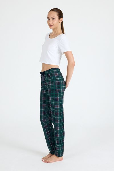 Rays Emerald Plaid Patterned Pajama Bottoms 4518