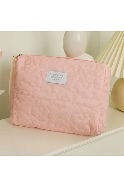 Choice pink Embroidery Large-Capacity Cosmetic Bag Waterproof Portable Storage Bag Travel Makeup Pouch