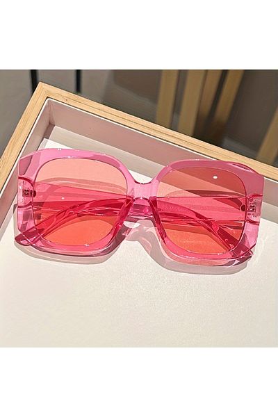 Choice Pink Festive Beach Party Club Sunglasses: Oversized, Square Frames in Vibrant Colors - Perfect for S