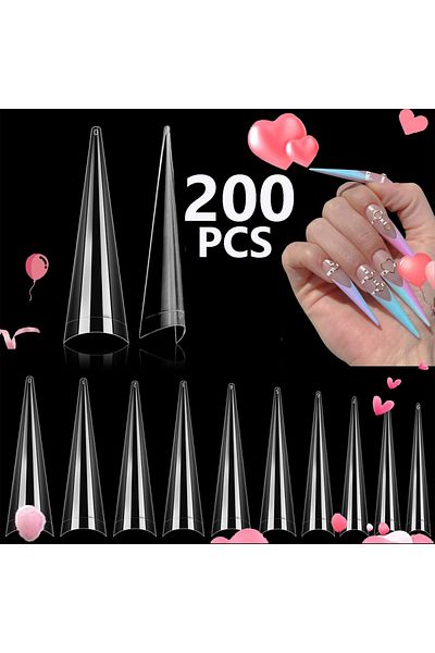 Choice Pink 240PCS Short Almond Nail Tips Soft Gel Pre-Shaped Acrylic Nail Tips Half Matte Full Cover Nail