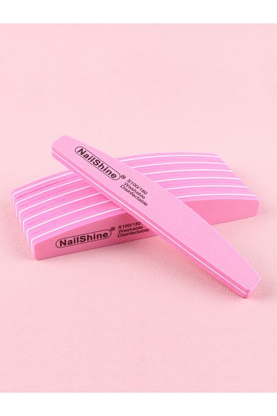 Choice Pink 60Pcs Nail Files Sponge 100/180 Grit Moon Design Buffer Block Double Side Files For Finger Colo