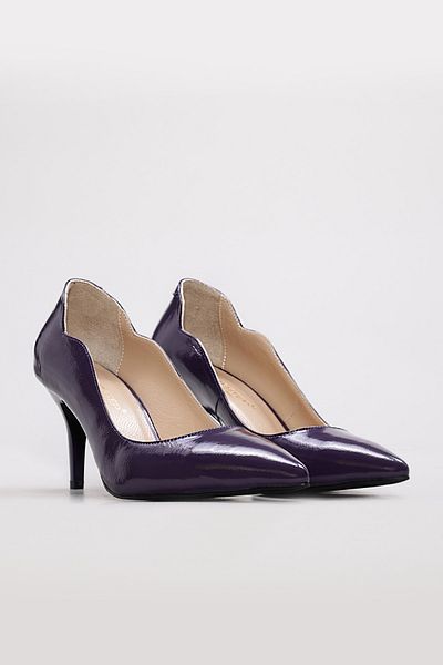 Ayakkabıhane Inside and Outside Genuine Leather Purple Women's Thin Heeled Shoes Ah082152612693