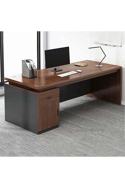 Türkiye Modern Multifunctional Computer Table Home Office Writing Workstation with Storage Shelves 140 CM