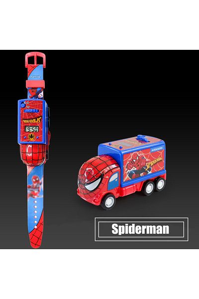 Miniso 1 Spiderman iron Man Hulk Marvel Children's 3D projection watch Car styling LED Electronics Childre.