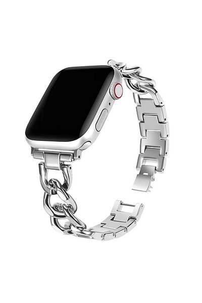 Choice 42mm 44mm 45mm 49mm Silver Metallic Chain Watch Strap for Apple Watch Band 45mm 49mm 40mm 42mm 44mm