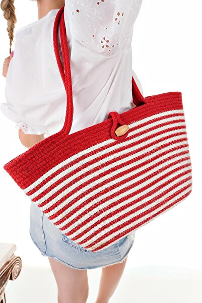 Aymood Γυναικεία ψάθινη τσάντα χειροποίητη πλεκτή τσάντα παραλίας από γιούτα