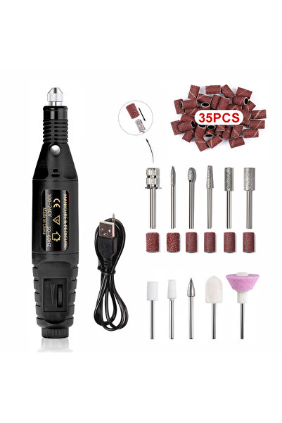 Choice1 مجموعة مثقاب أظافر أكريليك من بلاك-بروماكس ييكوولين، مبرد أظافر كهربائي محمول بسرعة 20000 دورة في الدقيقة