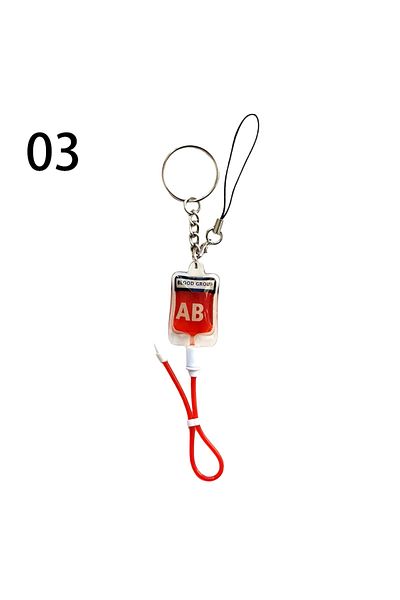 Choice 3 4 أنماط كيس الدم سلسلة المفاتيح الإبداعية بارد A B O AB المرضى البلازما حزمة سيارة حقيبة قلادة تزيين Ri.