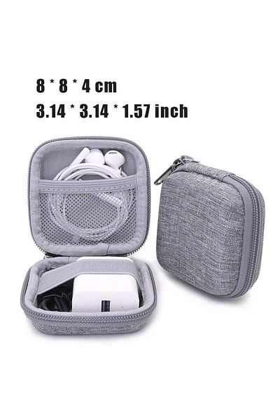 Choice Grey Portable Earphone Storage Bag Data Cable Organizer Bag Multifunctional Digital Gadgets Case For