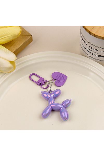 Choice سلسلة مفاتيح IFYOUOO على شكل كلب بالون كرتوني من الأكريليك بتصميم لطيف من Purple1 Y2K للنساء والحقائب وسلاسل مفاتيح السيارة