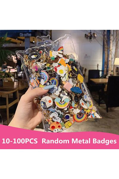 Choice 100CS 10-100PCS Diversity Random Enamel Badges Cute Personalized Brooches Metal Pins For Backpacks L