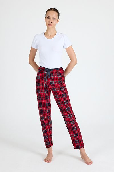 Rays Red Checkerboard Patterned Pajama Bottoms 4522