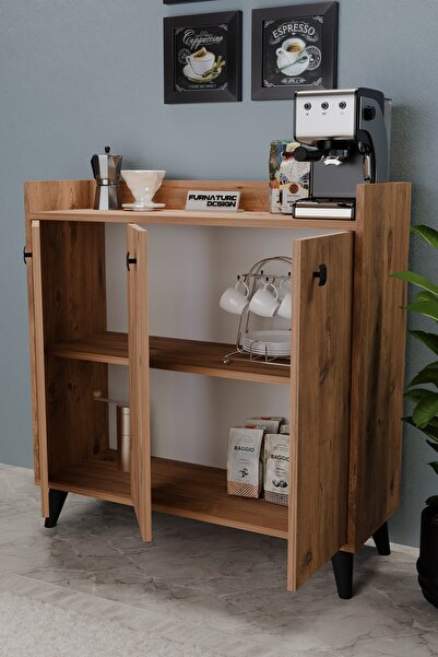 FurnatureDesign Milan Kahve Köşesi Mutfak Dolabı Çok Amaçlı Kiler Erzak Dolabı