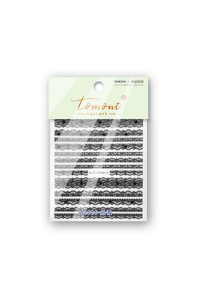 Choice black-1pc White Lace Stripes Nail Art Sticker Designs Sticker Comes With Pearl Diamond Gem Self Adhe